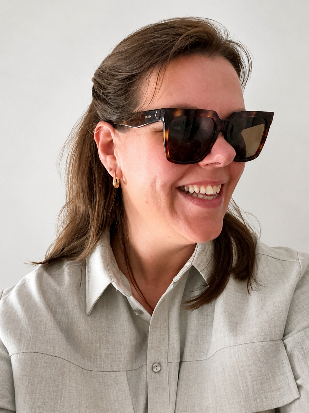 Céline Oversized zonnebril - schildpadmotief