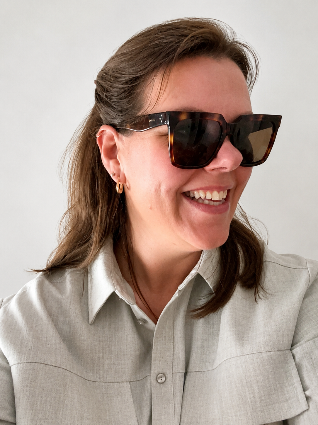 Céline Oversized zonnebril - schildpadmotief